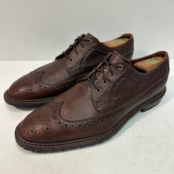 EUC Allen Edmonds x Brooks Brothers Longwing Wingtip Waxed Brown USA 10 D main image 4